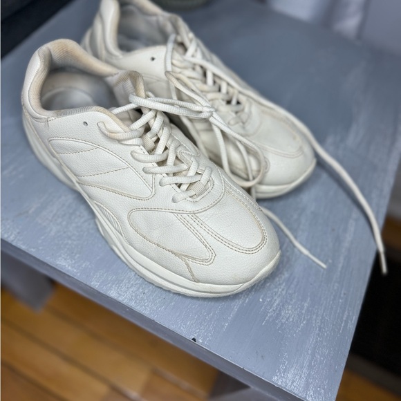 Zara Man CREAM LUG SOLE SNEAKERS Shoes Size 8 41 - Picture 3 of 8